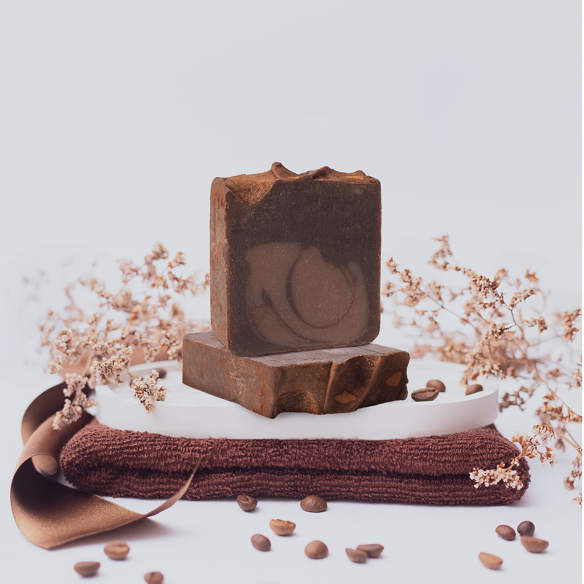 Arabica Coffee Soap - Lifestyle with coffee beans - PFAS Free Soaps